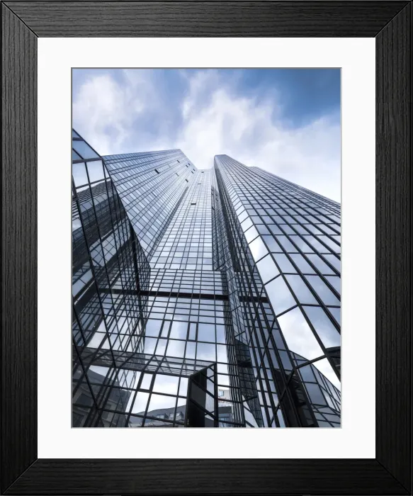 Framed Print : Deutsche Bank tower in Frankfurt am Main, Hesse, Germany Framed Print : Deutsche Bank tower in Frankfurt am Main, Hesse, Germany