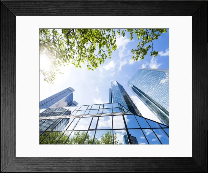 Framed Print : Deutsche Bank tower in Frankfurt am Main, Hesse, Germany