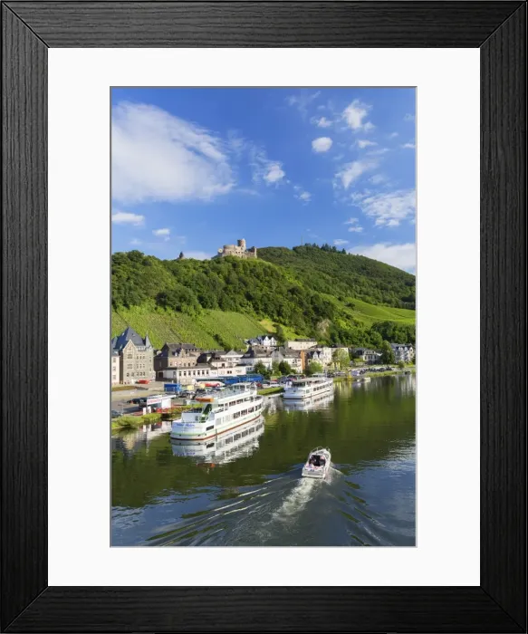 Framed Print : View of River Moselle and Burg Landshut, Bernkastel-Kues, Rhineland-Palatinate, Germany Framed Print : View of River Moselle and Burg Landshut, Bernkastel-Kues, Rhineland-Palatinate, Germany