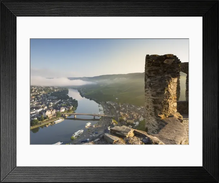 Framed Print : View of River Moselle and Bernkastel-Kues, Rhineland-Palatinate, Germany Framed Print : View of River Moselle and Bernkastel-Kues, Rhineland-Palatinate, Germany