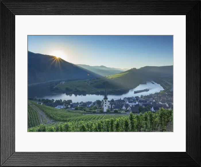 Framed Print : View of River Moselle, Bremm, Rhineland-Palatinate, Germany Framed Print : View of River Moselle, Bremm, Rhineland-Palatinate, Germany