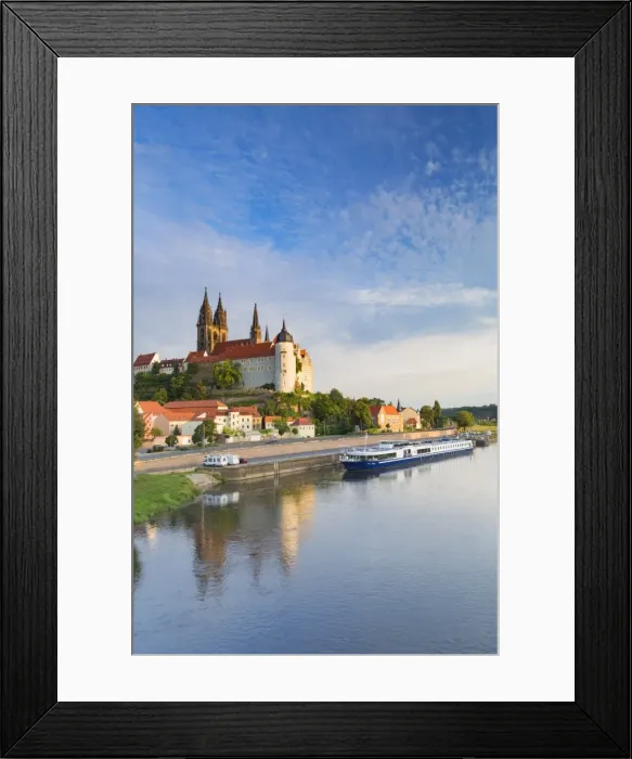 Framed Print : Cathedral, Albrechtsburg and River Elbe, Meissen, Saxony, Germany