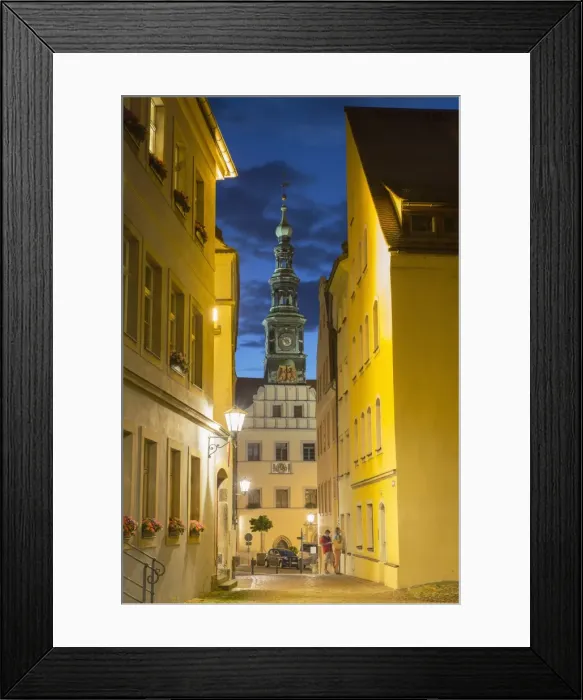 Framed Print : St Marien Church at dusk, Pirna, Saxony, Germany Framed Print : St Marien Church at dusk, Pirna, Saxony, Germany