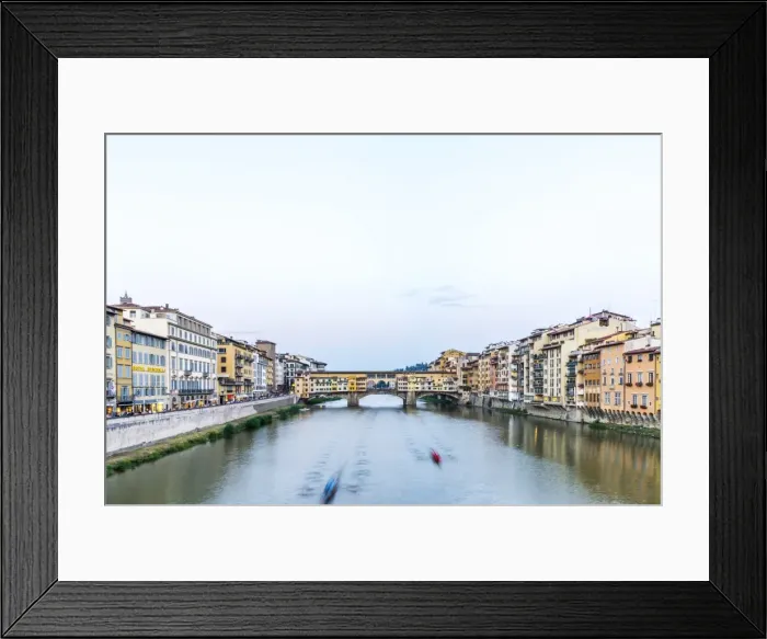Framed Print : Europe, Italy, florence. The old bridge at twilight Framed Print : Europe, Italy, florence. The old bridge at twilight