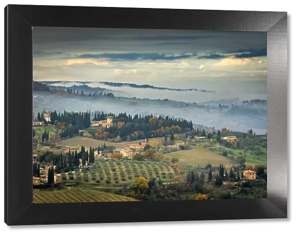 Europe, Italy, Tuscany. View from San Gimignano