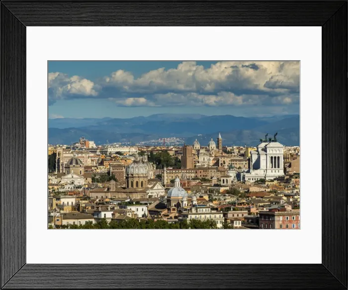 Framed Print : City skyline from Gianicolo or Janiculum hill, Rome, Lazio, Italy Framed Print : City skyline from Gianicolo or Janiculum hill, Rome, Lazio, Italy