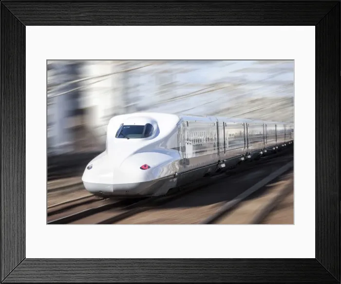 Framed Print : Shinkansen bullet train, Kyoto station, Kyoto prefecture, Japan