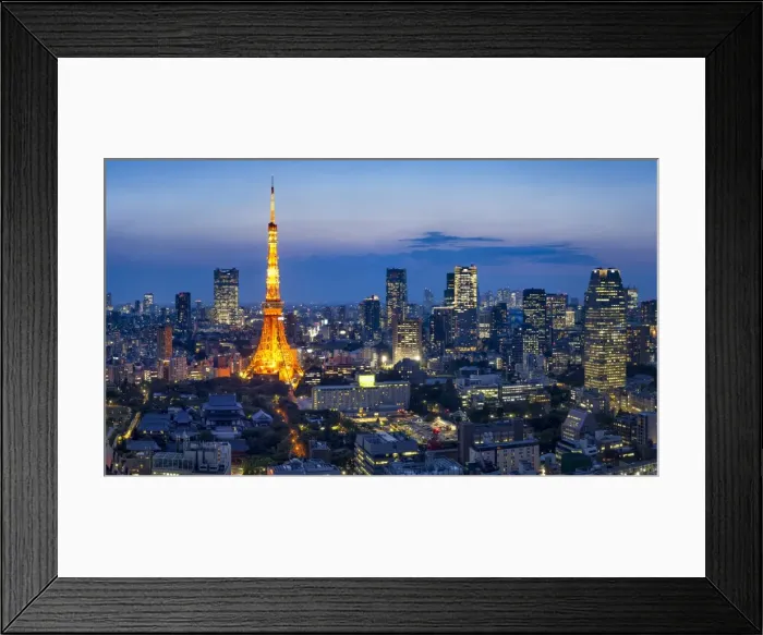 Framed Print : Tokyo skyline and Tokyo Tower at night, Minato, Tokyo, Japan Framed Print : Tokyo skyline and Tokyo Tower at night, Minato, Tokyo, Japan