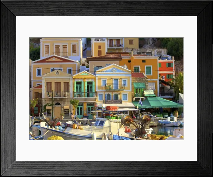 Framed Print : Boats In Symi Harbour, Symi, Dodecanese, Greek Islands, Greece, Europe Framed Print : Boats In Symi Harbour, Symi, Dodecanese, Greek Islands, Greece, Europe