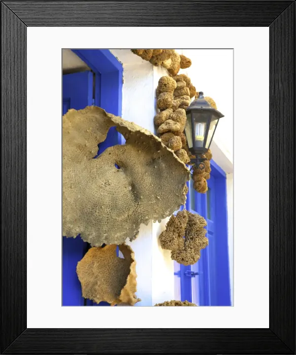 Framed Print : Shop Selling Sponges A Tradition Of Kalymnos, Kalymnos, Dodecanese, Greek Islands