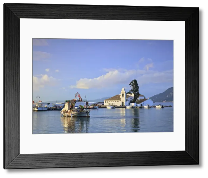 Framed Print : Vlacherna Monastery, Kanoni, Corfu, The Ionian Islands, Greek Islands, Greece, Europe Framed Print : Vlacherna Monastery, Kanoni, Corfu, The Ionian Islands, Greek Islands, Greece, Europe