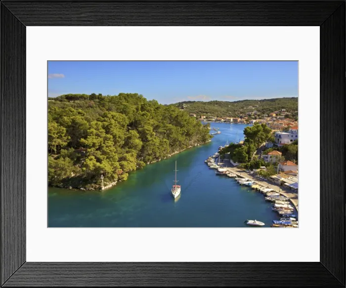 Framed Print : View Over Gaios Harbour, Paxos, The Ionian Islands, Greek Islands, Greece, Europe