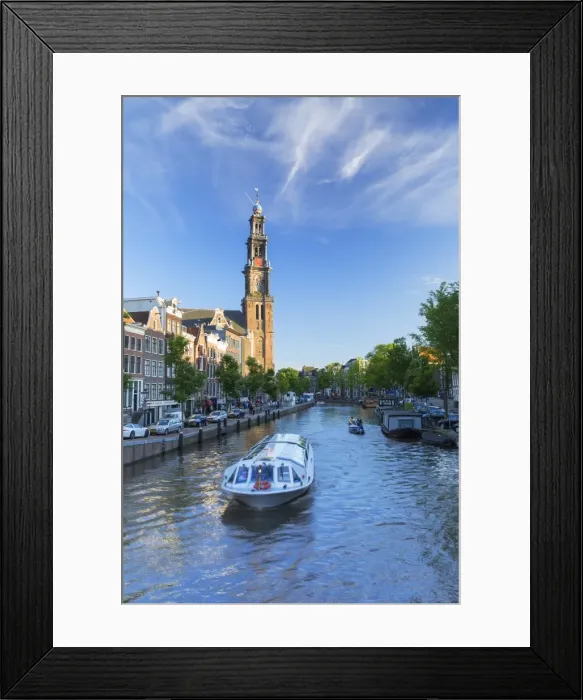 Framed Print : Prinsengracht canal and Westerkerk, Amsterdam, Netherlands Framed Print : Prinsengracht canal and Westerkerk, Amsterdam, Netherlands