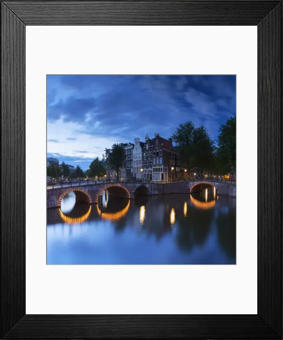 Framed Print : Keizersgracht canal at dusk, Amsterdam, Netherlands Framed Print : Keizersgracht canal at dusk, Amsterdam, Netherlands