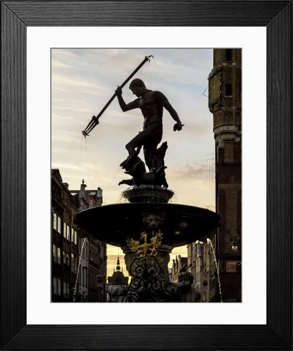 Framed Print : Poland, Pomeranian Voivodeship, Gdansk, Old Town, Neptunes Fountain Framed Print : Poland, Pomeranian Voivodeship, Gdansk, Old Town, Neptunes Fountain