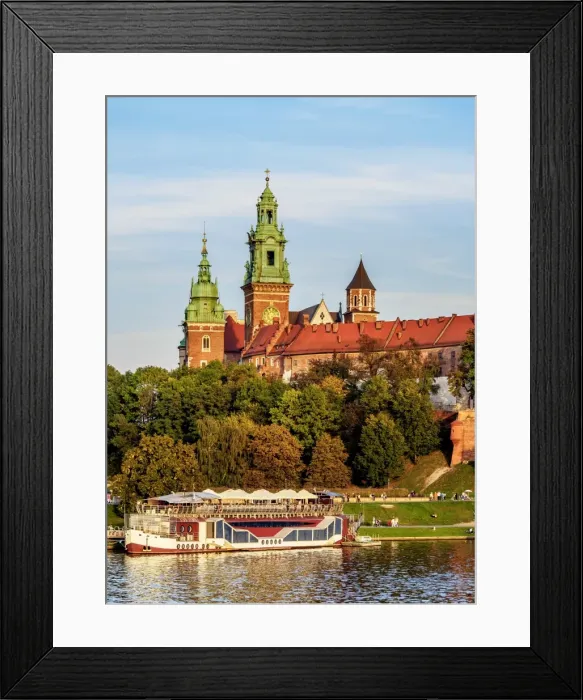 Framed Print : Poland, Lesser Poland Voivodeship, Cracow, Wawel Royal Castle and Vistula River