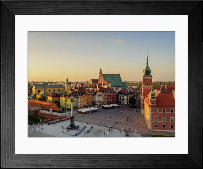 Framed Print : Poland, Masovian Voivodeship, Warsaw, Old Town, Elevated view of the Castle Square Framed Print : Poland, Masovian Voivodeship, Warsaw, Old Town, Elevated view of the Castle Square