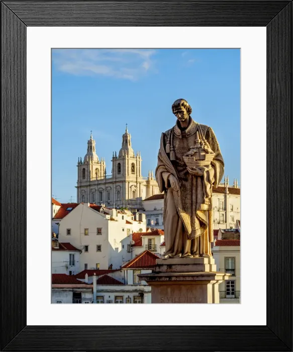 Framed Print : Portugal, Lisbon, Statue of Sao Vicente and the Monastery of Sao Vicente de Fora Framed Print : Portugal, Lisbon, Statue of Sao Vicente and the Monastery of Sao Vicente de Fora