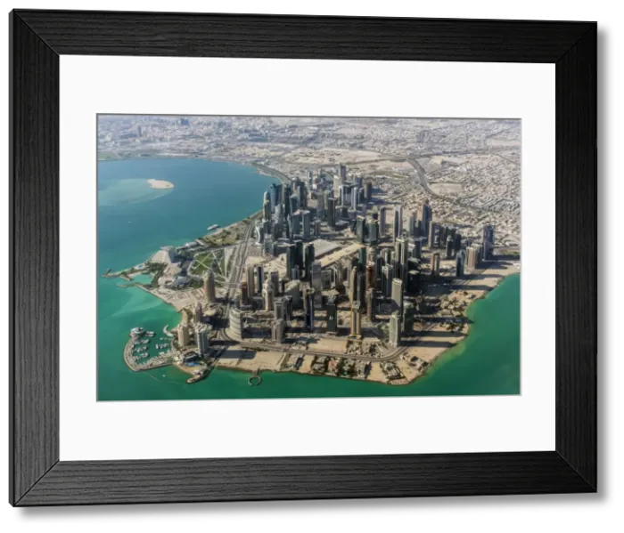 Framed Print : Aerial view of the financial district, Doha, Qatar Framed Print : Aerial view of the financial district, Doha, Qatar