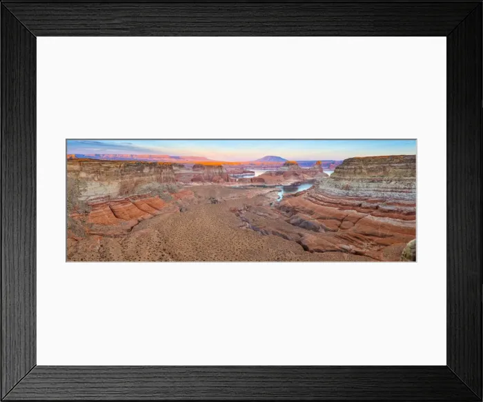 Framed Print : USA, Utah, Glen Canyon National Recreation Area, Lake Powell, Gunsight Bay at dusk Framed Print : USA, Utah, Glen Canyon National Recreation Area, Lake Powell, Gunsight Bay at dusk