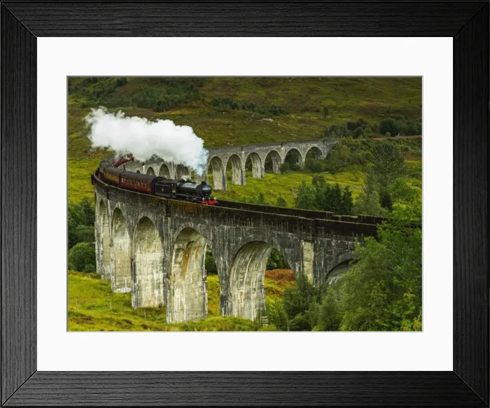 Framed Print : UK, Scotland, Highlands, Jacobite Steam Train crossing the Glenfinnan Viaduct Framed Print : UK, Scotland, Highlands, Jacobite Steam Train crossing the Glenfinnan Viaduct