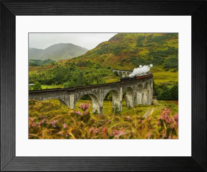 Framed Print : UK, Scotland, Highlands, Jacobite Steam Train crossing the Glenfinnan Viaduct Framed Print : UK, Scotland, Highlands, Jacobite Steam Train crossing the Glenfinnan Viaduct