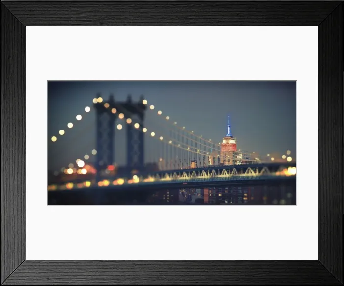 Framed Print : USA, New York City, Manhattan Bridge and Empire State Building Framed Print : USA, New York City, Manhattan Bridge and Empire State Building