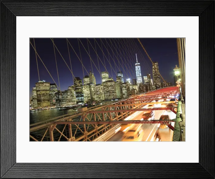 Framed Print : USA, New York City, Brooklyn Bridge and Lower Manhattan Skyline Framed Print : USA, New York City, Brooklyn Bridge and Lower Manhattan Skyline