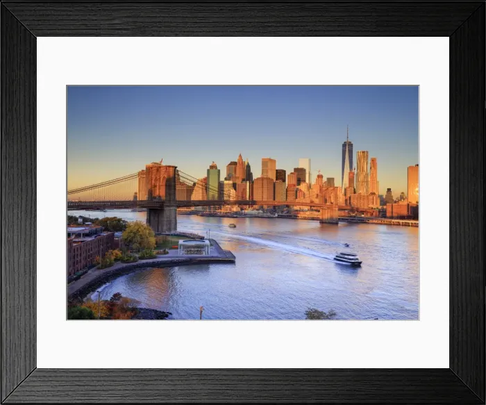 Framed Print : USA, New York City, Brooklyn Bridge and Lower Manhattan Skyline Framed Print : USA, New York City, Brooklyn Bridge and Lower Manhattan Skyline