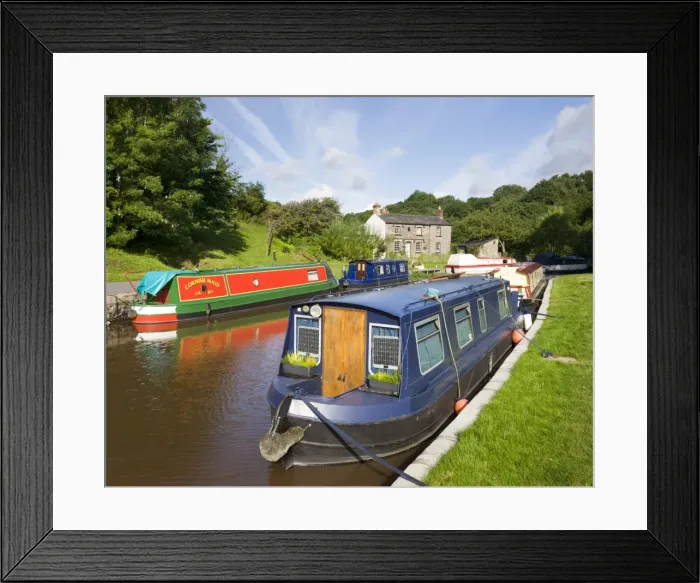 Framed Print : Narrowboats on the Monmouthshire and Brecon Canal at Llangattock, Brecon Beacons National Park Framed Print : Narrowboats on the Monmouthshire and Brecon Canal at Llangattock, Brecon Beacons National Park