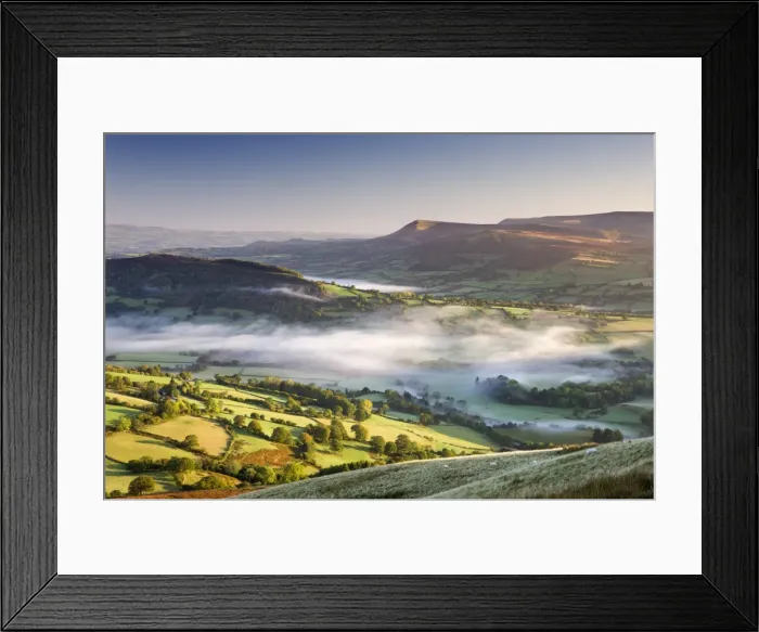 Framed Print : Rolling countryside in the Usk Valley, Brecon Beacons National Park, Powys, Wales, UK Framed Print : Rolling countryside in the Usk Valley, Brecon Beacons National Park, Powys, Wales, UK