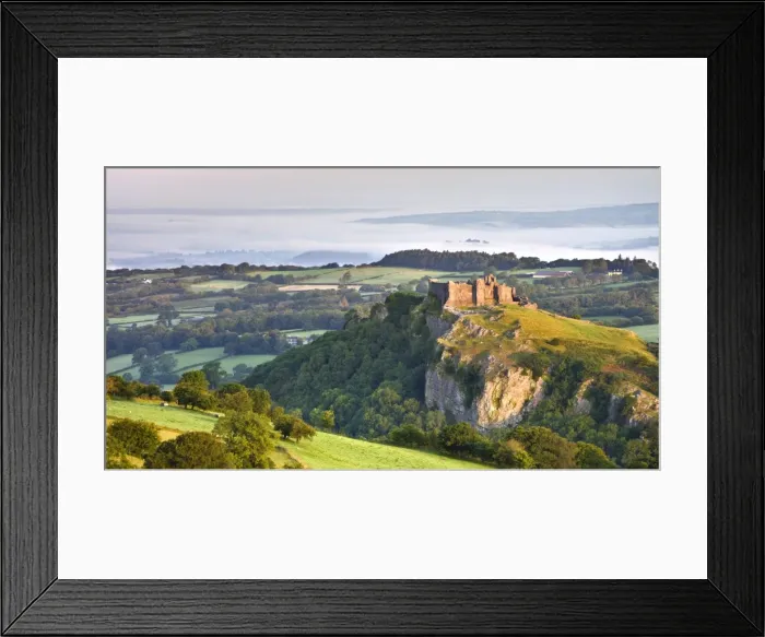 Framed Print : Carreg Cennen Castle at dawn on a misty summer morning, Brecon Beacons National Park Framed Print : Carreg Cennen Castle at dawn on a misty summer morning, Brecon Beacons National Park
