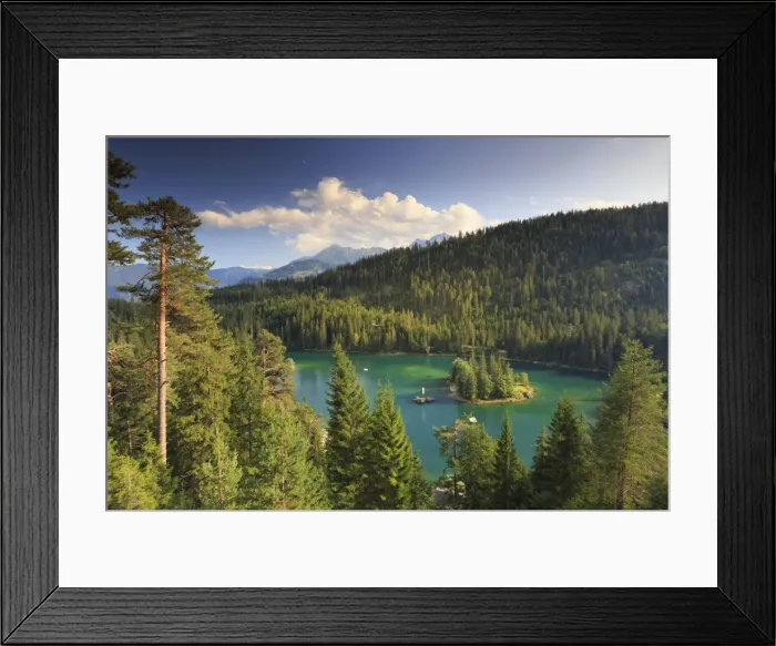 Framed Print : Switzerland, Graubunden, Flims, Lake Cauma (Caumasee)