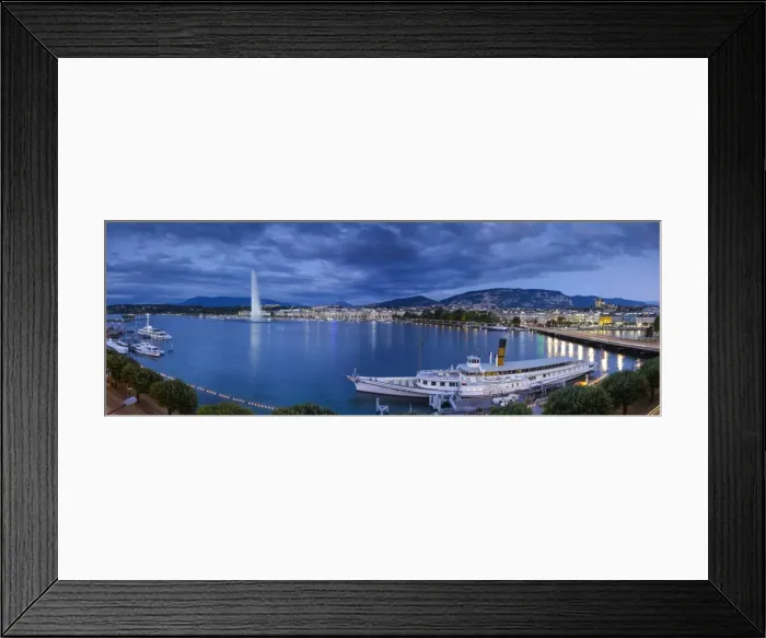 Framed Print : Jet d eau on Lake Geneva, Geneva, Switzerland