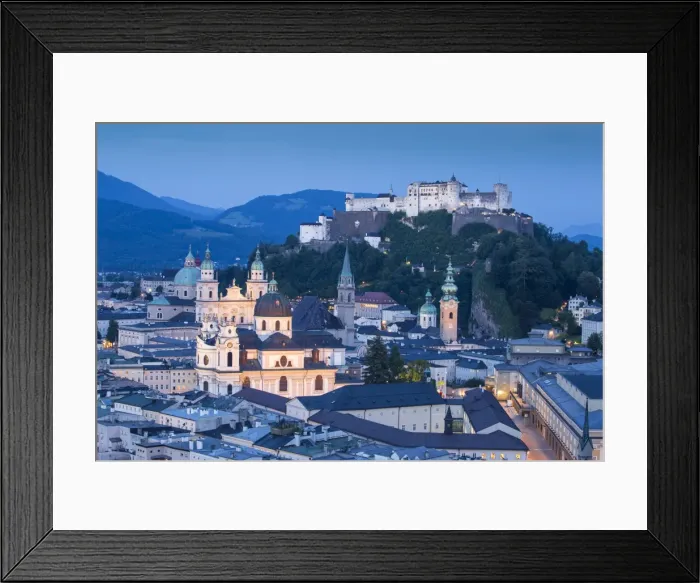 Framed Print : Austria, Salzburg, View of Hohensalzburg Castle above The Old City Framed Print : Austria, Salzburg, View of Hohensalzburg Castle above The Old City