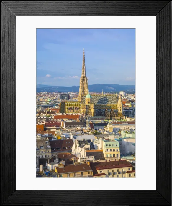 Framed Print : Stephansdom cathedral and city skyline, Vienna, Austria Framed Print : Stephansdom cathedral and city skyline, Vienna, Austria