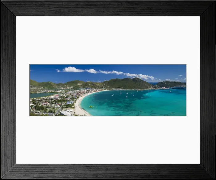 Framed Print : Netherlands Antilles, Sint Maarten, Philipsburg, elevated town and beach view Framed Print : Netherlands Antilles, Sint Maarten, Philipsburg, elevated town and beach view