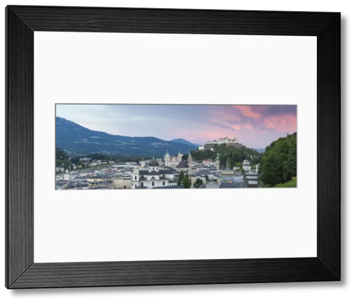 Framed Print : Austria, Salzburg, View of Hohensalzburg Castle above The Old City Framed Print : Austria, Salzburg, View of Hohensalzburg Castle above The Old City