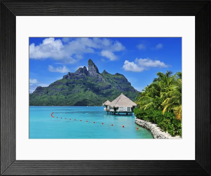 Framed Print : Saint Regis Bora Bora Resort, Bora Bora, French Polynesia, South Seas PR Framed Print : Saint Regis Bora Bora Resort, Bora Bora, French Polynesia, South Seas PR