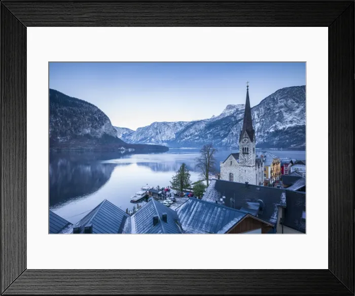 Framed Print : Austria, Upper Austria, Salzkamergut, Hallstatt, town view Framed Print : Austria, Upper Austria, Salzkamergut, Hallstatt, town view