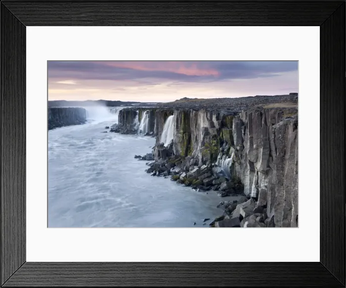 Framed Print : Iceland, Northeast Iceland, Selfoss waterfall at sunrise Framed Print : Iceland, Northeast Iceland, Selfoss waterfall at sunrise