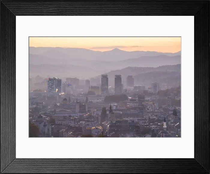 Framed Print : Bosnia and Herzegovina, Sarajevo, View of Sarajevo City Framed Print : Bosnia and Herzegovina, Sarajevo, View of Sarajevo City