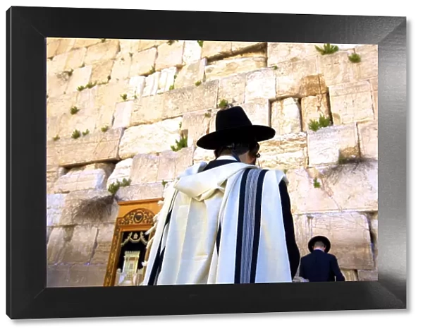 Worshippers At The Western Wall, Jerusalem, Israel, Middle East