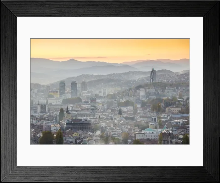 Framed Print : Bosnia and Herzegovina, Sarajevo, View of Sarajevo City