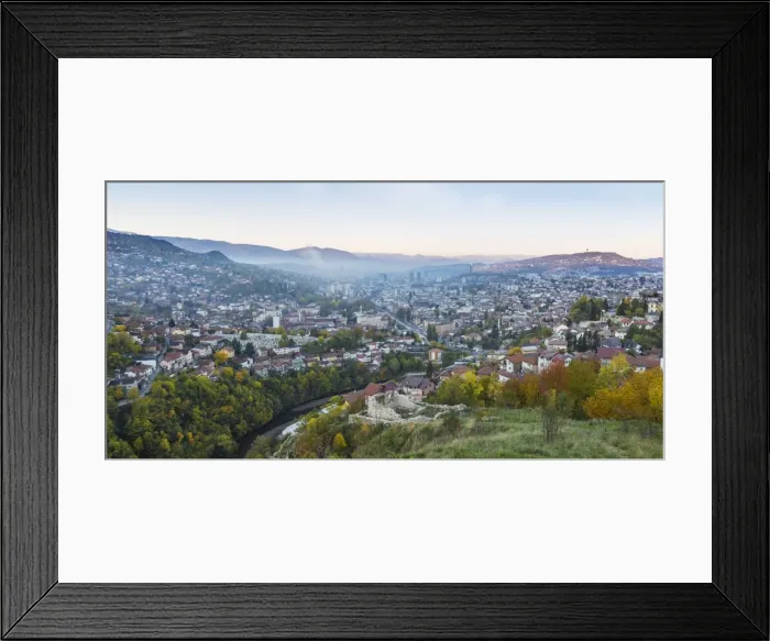 Framed Print : Bosnia and Herzegovina, Sarajevo, View of Sarajevo City Framed Print : Bosnia and Herzegovina, Sarajevo, View of Sarajevo City