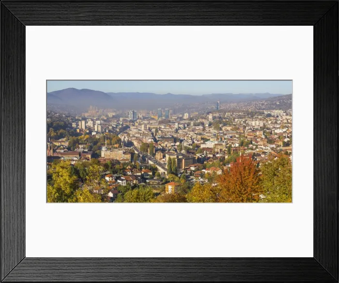Framed Print : Bosnia and Herzegovina, Sarajevo, View of Sarajevo City