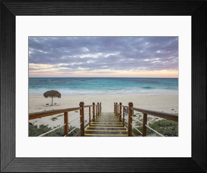 Framed Print : Cuba, Isla de la Juventud, Cayo Largo De Sur, Playa Lindamar, Stairs to beach Framed Print : Cuba, Isla de la Juventud, Cayo Largo De Sur, Playa Lindamar, Stairs to beach