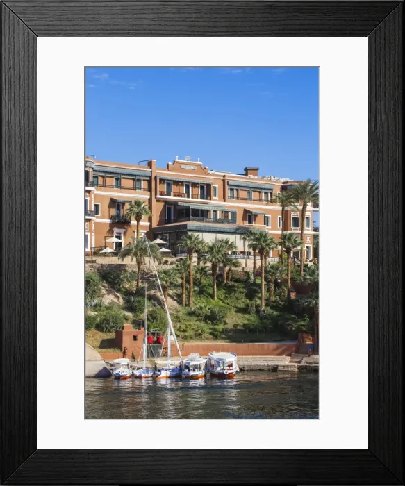 Framed Print : Egypt, Upper Egypt, Aswan, Sofitel Legend Old Cataract hotel situated on the banks Framed Print : Egypt, Upper Egypt, Aswan, Sofitel Legend Old Cataract hotel situated on the banks