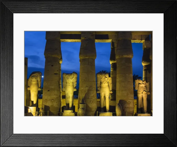 Framed Print : Egypt, Luxor, Luxor Temple, The First Court, Statues of Ramesses II