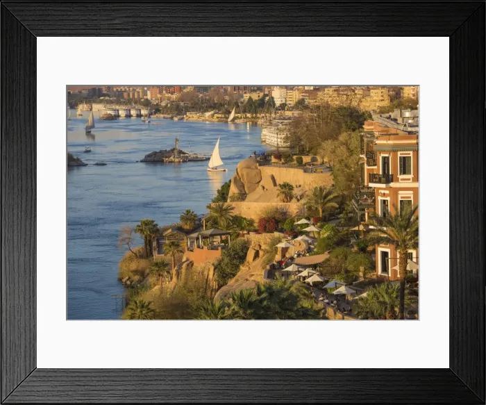 Framed Print : Egypt, Upper Egypt, Aswan, View of Sofitel Legend Old Cataract hotel and swimming Framed Print : Egypt, Upper Egypt, Aswan, View of Sofitel Legend Old Cataract hotel and swimming